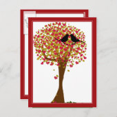 秋の恋の鳥 ポストカード (正面/裏面)