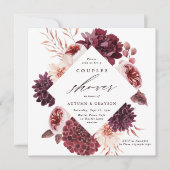 秋の恋フローラ結婚のカップルのシャワー 招待状 (正面)