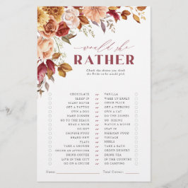 秋の恋ブライダルシャワーゲーム彼女はむしろ