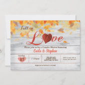 秋の恋人が田舎の木にシャワーを浴びる 招待状 (正面)