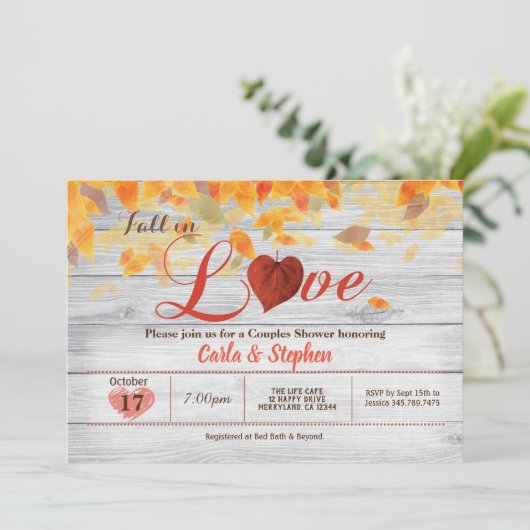 秋の恋人が田舎の木にシャワーを浴びる 招待状 (スタンド正面)