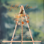 秋の恋人たちを歓迎するパンプキン シャワープレート 看板 (ニュートラル)