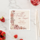秋の恋人たちを祝福するパンプキン・ブライズシャワー スタンダードカクテルナプキン (インサイチュ)