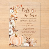 秋の恋人たちを祝福するパンプキン・ブライダルシャワー アクリル招待状 (正面)
