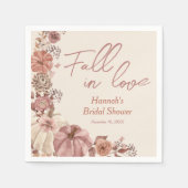 秋の恋人たちを祝福するパンプキン・ブライダルシャワー スタンダードカクテルナプキン (正面)