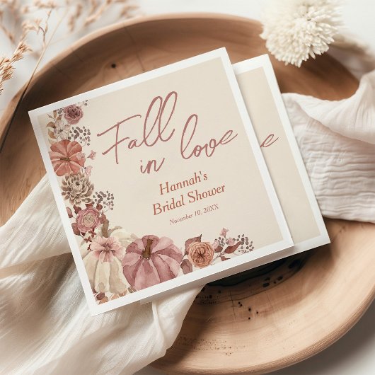 秋の恋人たちを祝福するパンプキン・ブライダルシャワー スタンダードカクテルナプキン