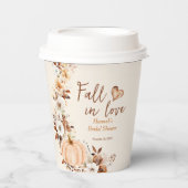 秋の恋人たちを祝福するパンプキン・ブライダルシャワー 紙コップ (正面)