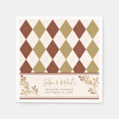 秋の恋人たちを祝福する アーガイル ウェディング シャワーパーティ スタンダードカクテルナプキン (正面)