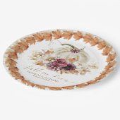 秋の恋人たち　パンプキンフローラルウェディング ペーパープレート (アングル)