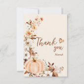 秋の恋人とうるみ ブライダルシャワー サンキューカード (正面)