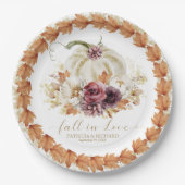 秋の恋人　パンプキンフローラルウェディング ペーパープレート (正面)