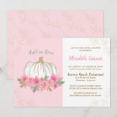 秋の恋愛にふさわしい おしゃれなハロウィン パンプキン ブライダルシャワー 招待状 (正面/裏面)