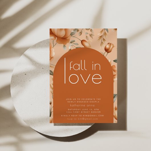 秋の恋愛エンゲージメントシャワーパーティーの招待状 招待状