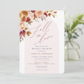 秋の恋愛 エレガントな花の ブライダルシャワー 招待状 (スタンド正面)