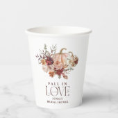 秋の恋愛 オータム ブルーム パンプキン ブライダル シャワー 紙コップ (正面)