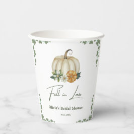 秋の恋愛 グリーン かぼちゃ ブライダルシャワー 紙コップ