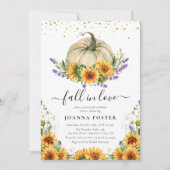 秋の恋愛 サンキライ パンプキン 秋のブライダルシャワー 招待状 (正面)