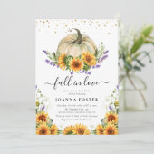 秋の恋愛 サンキライ パンプキン 秋のブライダルシャワー 招待状 (スタンド正面)