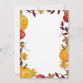 秋の恋愛 ハロウィン かぼちゃのブライダルシャワー 招待状 (裏面)