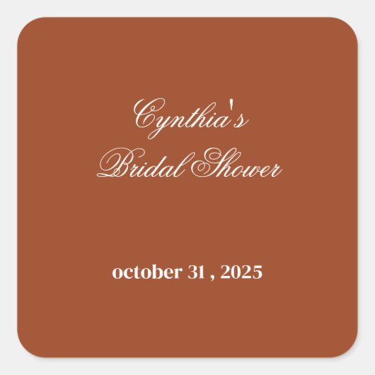 秋の恋愛 フラワーロマンス ブライダルシャワー スクエアシール (正面)