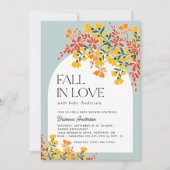 秋の恋愛 フラワー ベイビー シャワー 招待状 (正面)