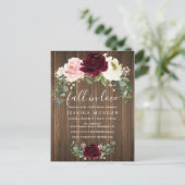 秋の恋愛 ブライダルシャワー招待状 ポストカード (スタンド正面)