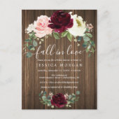 秋の恋愛 ブライダルシャワー招待状 ポストカード (正面)