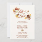 秋の恋愛 ローズ マム ガーデン ブライダル シャワー 招待状 (正面)