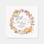 秋の恋愛 紅葉 かぼちゃ ブライダルシャワー スタンダードカクテルナプキン (正面)