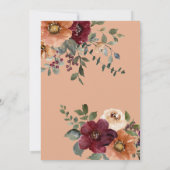 秋の恋水彩花のブライズシャワー 招待状 (裏面)