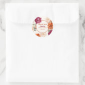 秋の恋水彩花 秋のブライダルシャワー ラウンドシール (バッグ)