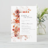 秋の恋 オレンジ フラワーブライダルシャワー 招待状 (スタンド正面)