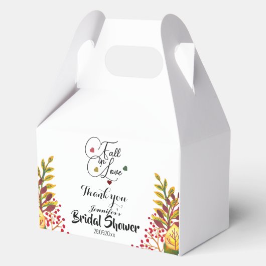 秋の恋 スクリプト ブライダルシャワー フェイバーボックス (正面)