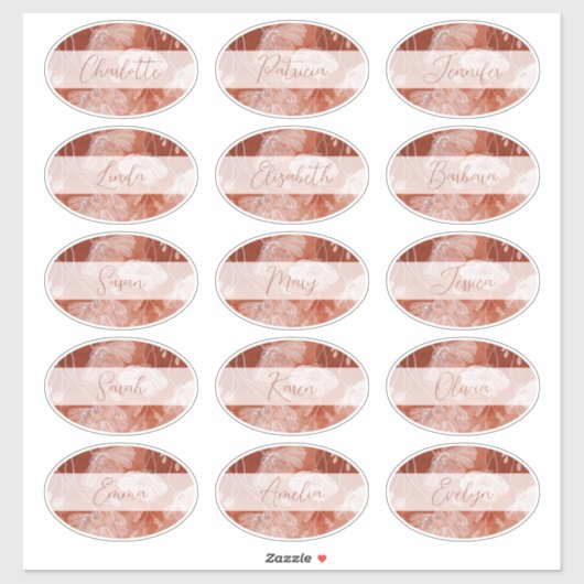 秋の恋 テラコッタ ゲスト名ステッカー シール (シート)