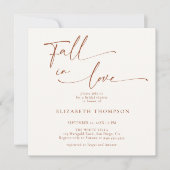 秋の恋 テラコッタ ミニマル ブライダルシャワー 招待状 (正面)