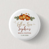 秋の恋 ハート型カボチャのブライダルシャワー 缶バッジ (正面)