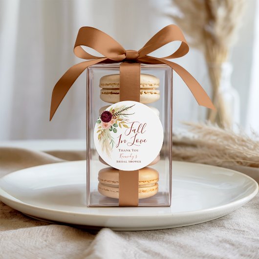 秋の恋 ボーホー パンパス グラス オータム フローラル ラウンドシール