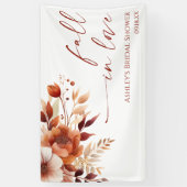 秋の恋 ラスティバーガンディ フローラル ブライダルシャワー 横断幕 (縦)