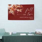 秋の恋 ラスティ バーガンディ フラワーブライダルシャワー 横断幕 (トレードショー)