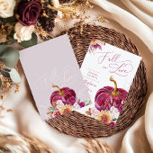 秋の恋 ワインレッドのパンプキン ブライダルシャワー 招待状