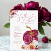 秋の恋 ワインレッドのパンプキン ブライダルシャワー 招待状