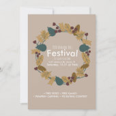 秋の恒例祭り かぼちゃのリース ご招待 招待状 (正面)