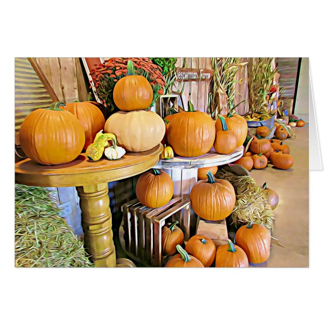 秋の恵みとハッピーハロウィンカード (正面横)