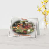 秋の恵みのテーブルナクルズカードの饗宴 カード (黄色い花)