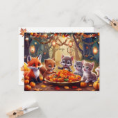 秋の恵みゴールデン日フェスティバルモーメント カード (正面/裏面インサイチュ)