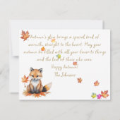 秋の恵みゴールデン日フェスティバルモーメント カード (裏面)