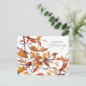 秋の恵み秋ツリーウォーターカラー シーズンポストカード (スタンド正面)