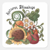 秋の恵み秋ハーベスト スクエアシール (正面)