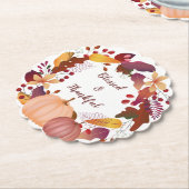 秋の恵み賛美感謝祭 ペーパーコースター (アングル)