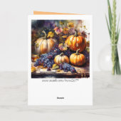秋の恵み、かぼちゃ、ぶどうはちみつ カード (裏面)
